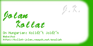 jolan kollat business card